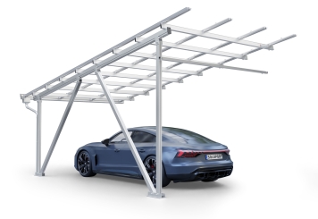 Carport add-on frame SPG-A with rain gutter, Aluminum, drive-through height 2.200 mm, SoloPort 