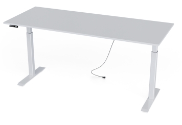 MILLA160 Elektrisch höhenverstellbarer Schreibtisch in Weiß, 1.600 mm x 800 mm 