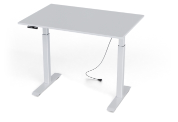 MILLA120 Elektrisch höhenverstellbarer Schreibtisch in Weiß, 1.200 mm x 800 mm 