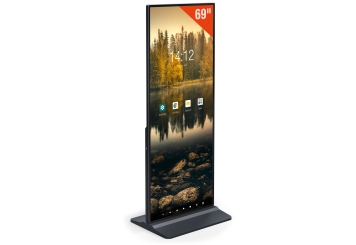 Digitaler Kundenstopper DKS-LED69, 69 in Display, Android 11, Schwarz, 675 mm x 500 mm x 1.726 mm, TecMaschin 