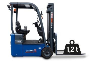 LI-ION Elektro-Gabelstapler GSE12/4 inkl. Ladegerät, Tragkraft 1.200 kg, SolidHub 