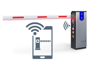 Automatische Elektroschranke, Parkplatzsperre ES3500-A mit App-Steuerung, Crash-Protection und LED-Beleuchtung, TecMaschin 