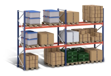 2,8 m pallet rack PR4500 / 80 cm deep / 2 m high / 2 levels for 9 euro pallets 