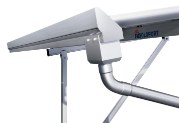 Carport add-on frame SPG-A with rain gutter, Aluminum, drive-through height 2.200 mm, SoloPort 