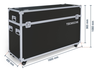Totem numérique mobile DKS-LED65 avec boîte de transport, 65 in écran, Android 13, Noir, 870 mm x 450 mm x 1.555 mm, TecMaschin 