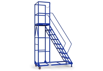 Mobile platform ladder PL200/8, platform height 2.000 mm, 8 steps, TOPREGAL 