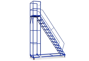 Mobile platform ladder PL300/12, platform height 3.000 mm, 12 steps, TOPREGAL 