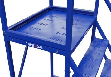 Mobile platform ladder PL300/12, platform height 3.000 mm, 12 steps, TOPREGAL 