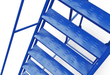 Mobile platform ladder PL200/8, platform height 2.000 mm, 8 steps, TOPREGAL 