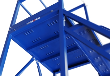 Mobile platform ladder PL300/12, platform height 3.000 mm, 12 steps, TOPREGAL 